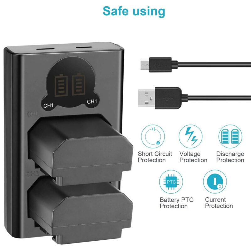 Replacement Battery and Charger with LCD Screen